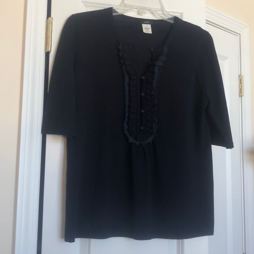 J Crew midnight blue wool sweater size M
